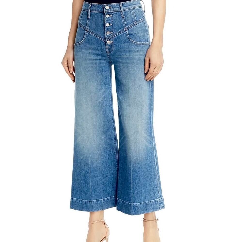 Mother SUPERIOR 25 The Swooner Roller Yoke Front Crop Wide Leg Post No Bills - Picture 14 of 16